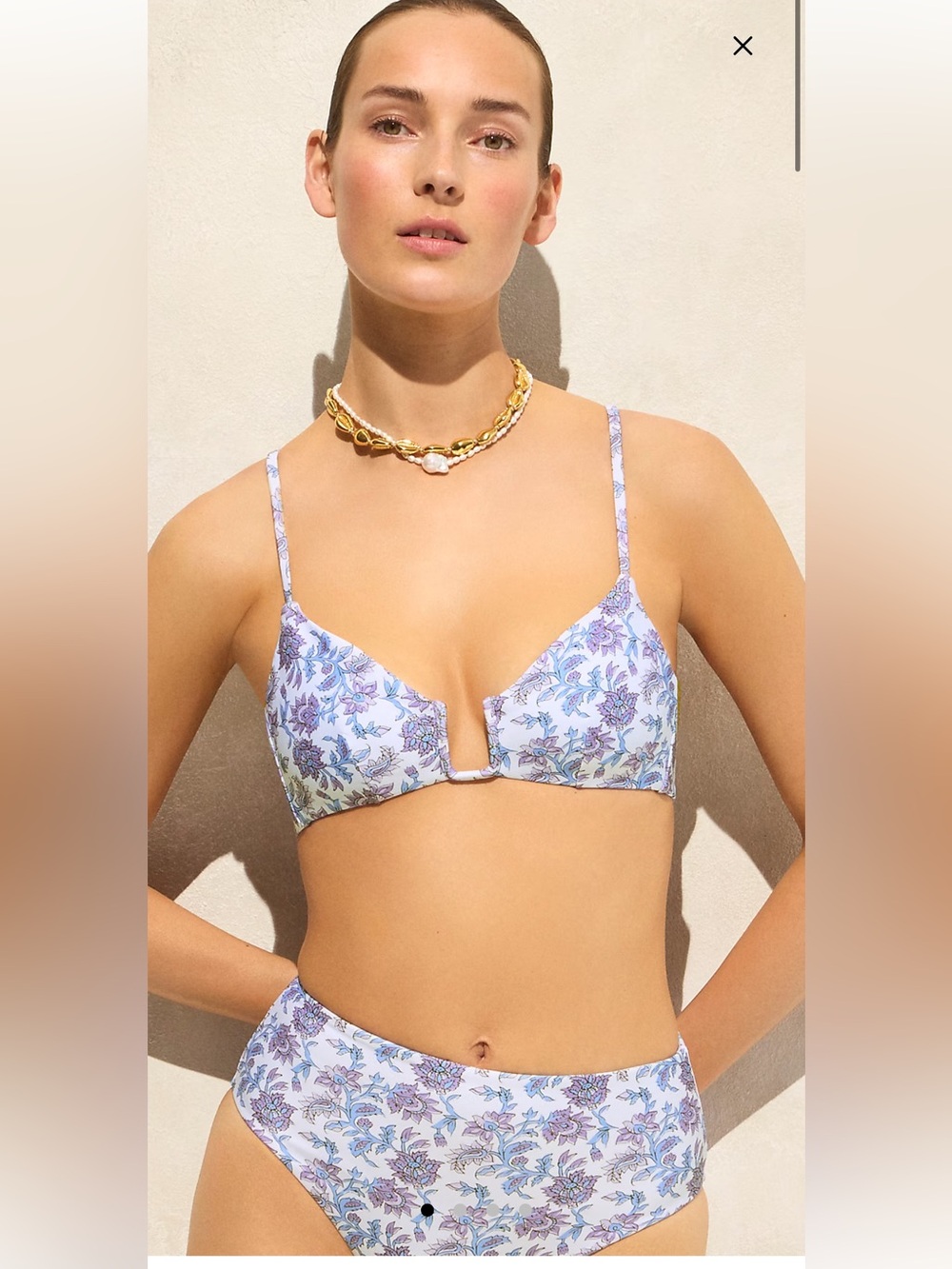 J Crew Mira Bikini top and Halle bottom L NWT
